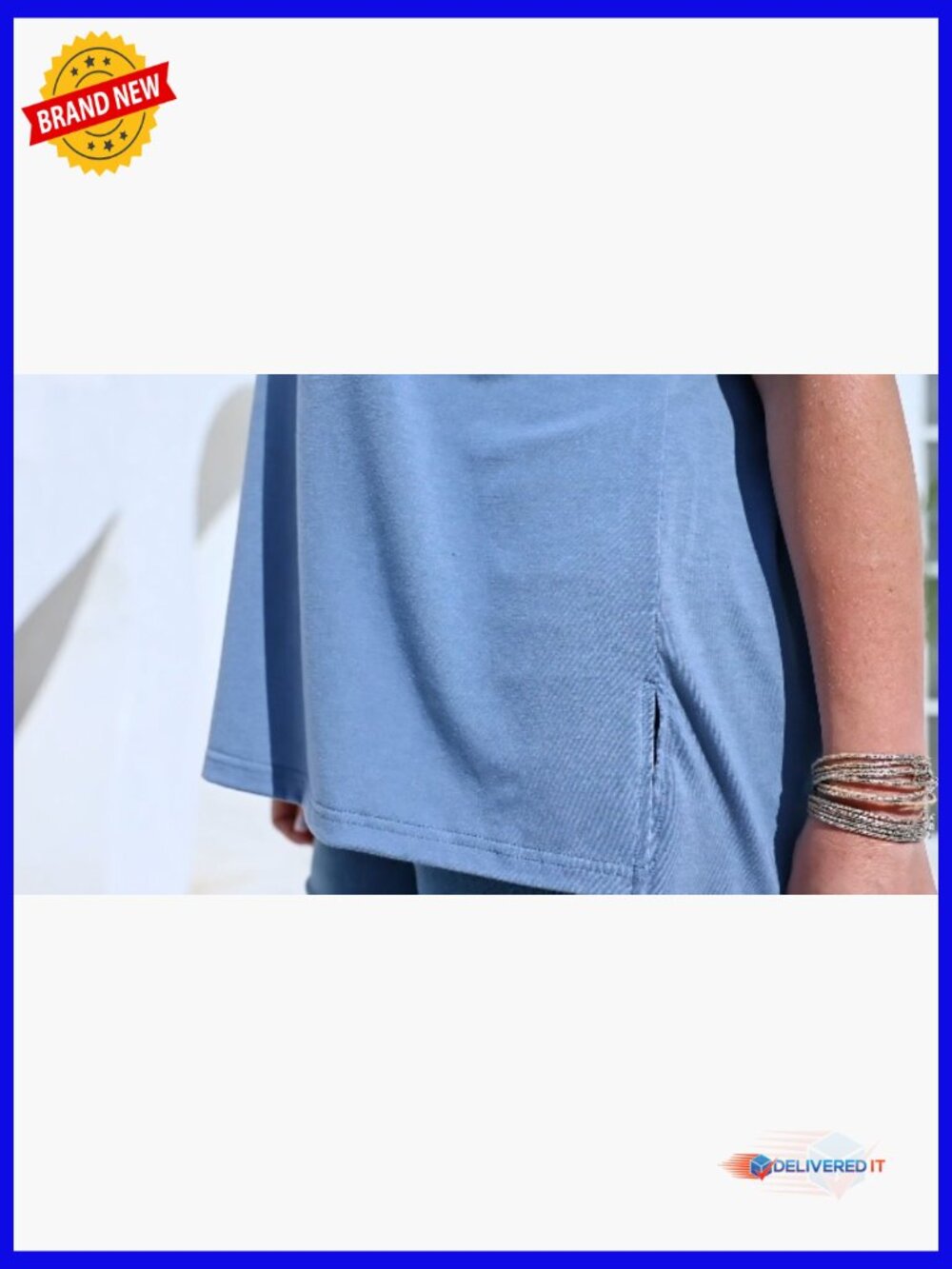 3 Pack Plus Size V Neck Tunic Tops Short Sleeve High Low Hem Summer Tees Blouses - Picture 7 of 7